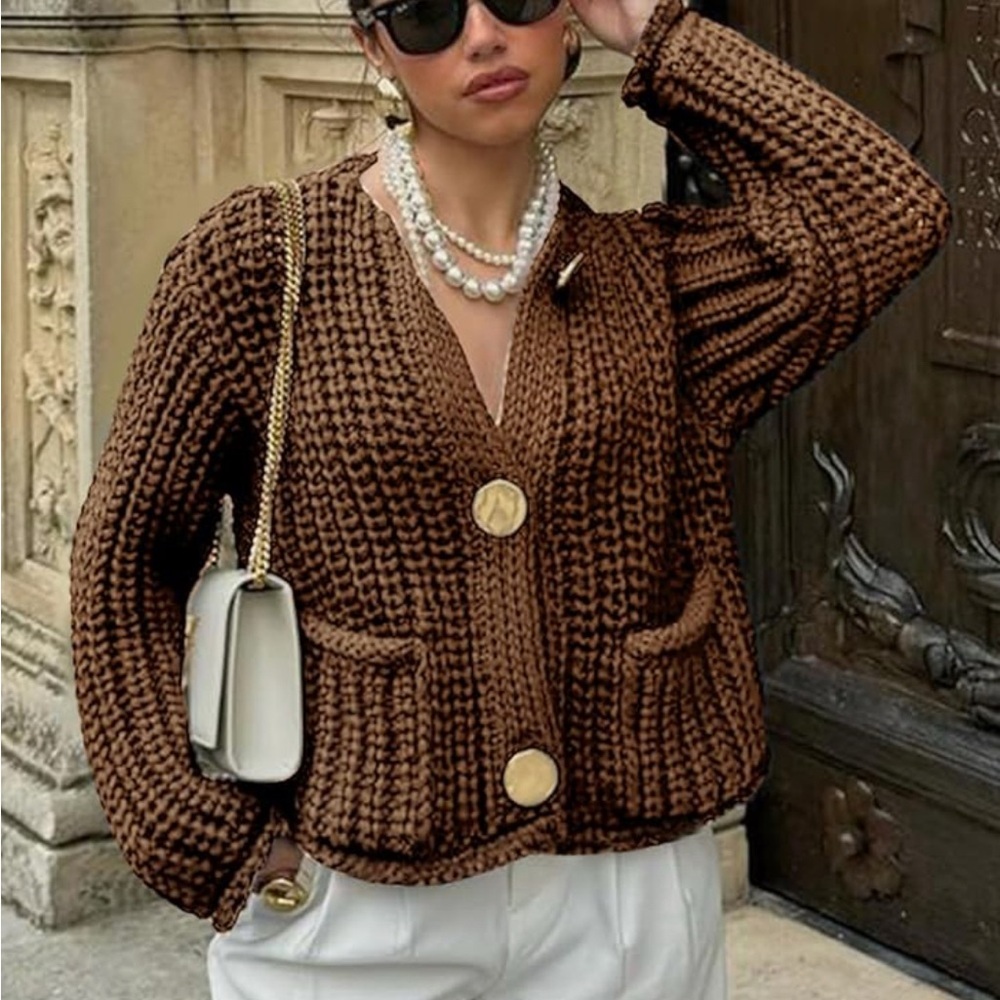 Brown Knit Women's Sweater
